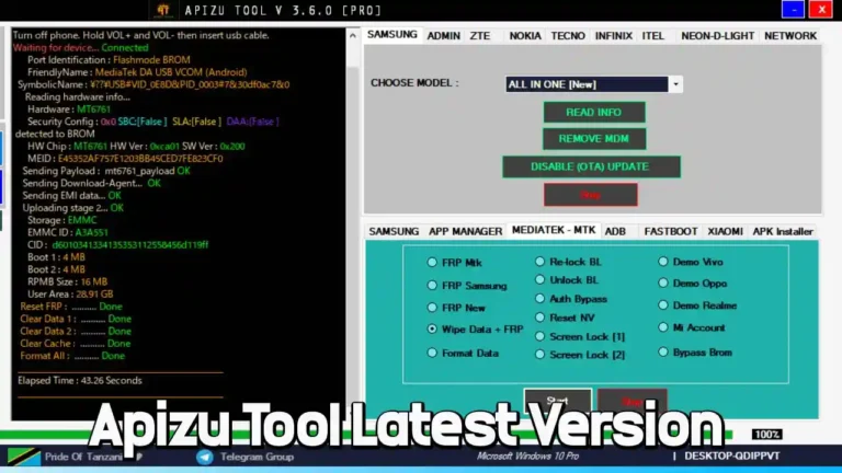 Apizu Tool V3.7 Latest Version – Samsung FRP/MDM Unlocking Solution Apizu Tool V3.7 Latest Version – Samsung FRP/MDM Unlocking Solution
