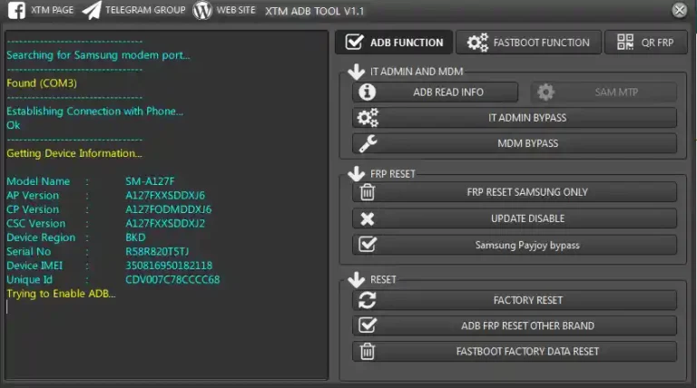 XTM ADB Tool v1.1 Download Free – MDM & IT Admin Bypass