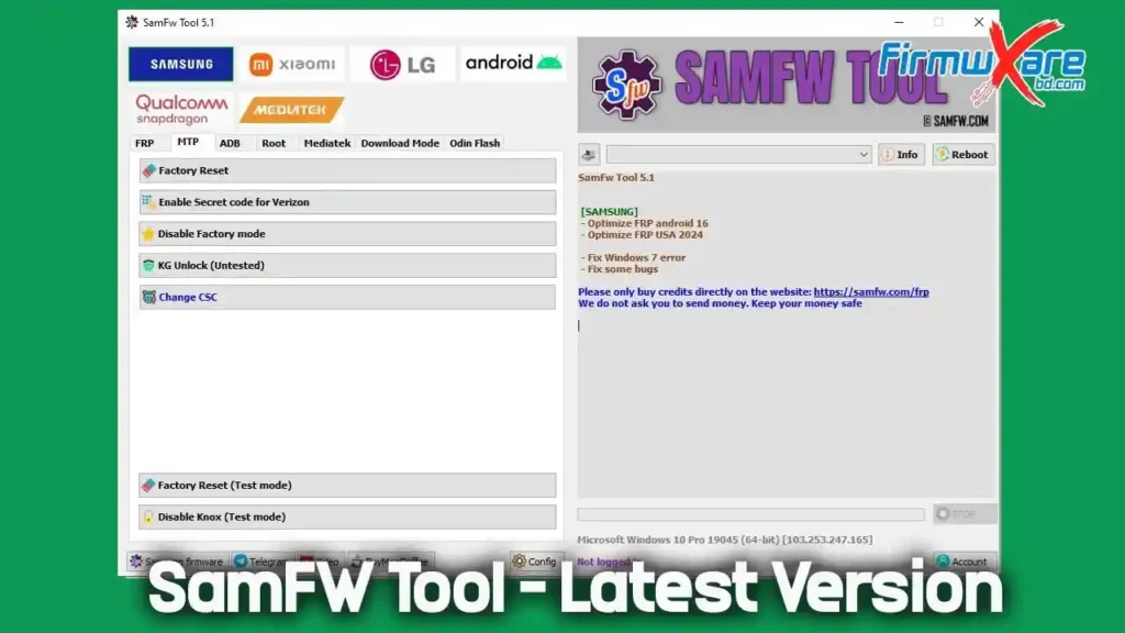 Download SamFW Tool V5.3 Latest Version - Samsung FRP Android 16 1 SamFW Tool Latest Version
