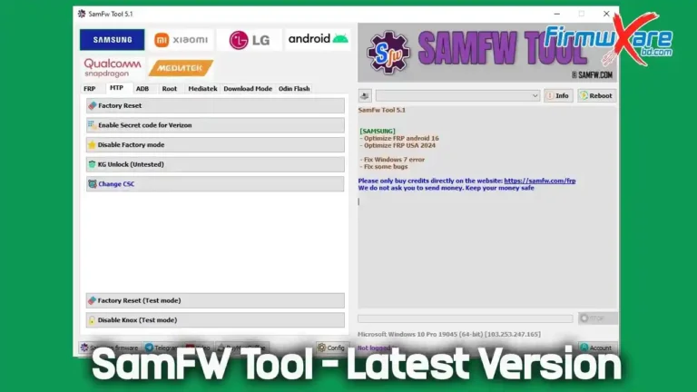 Download SamFW Tool V5.2 Latest Version – Samsung FRP Android 16