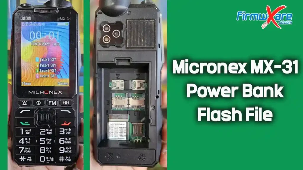 Micronex MX-31 Flash File MT6261 (Power Bank) 100% Tested 1 Micronex MX-31 Power Bank